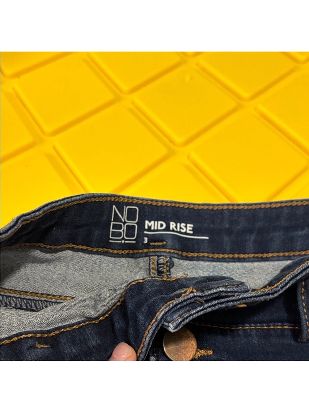NOBO Dark Blue High Waist Triple-Button Denim Shorts - Picture 2 of 3